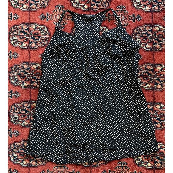 Nanette Lepore 10 White Polka Dot on Black 100% Silk Cami Top - Picture 1 of 5